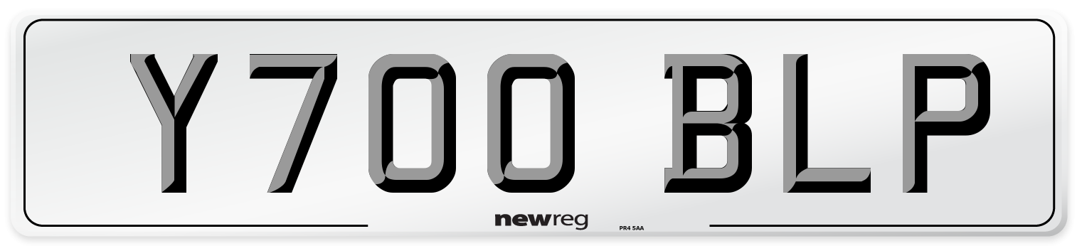 Y700 BLP Number Plate from New Reg